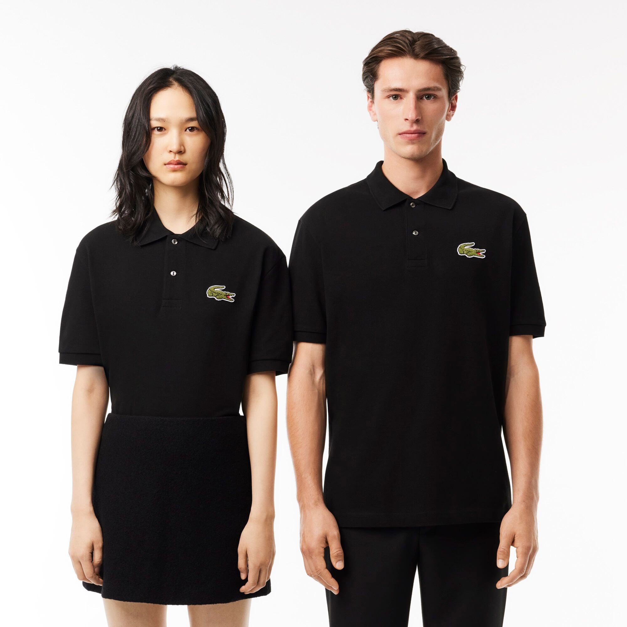  Lacoste Chemise Bord-Cotes Erkek Siyah Polo T-Shirt
