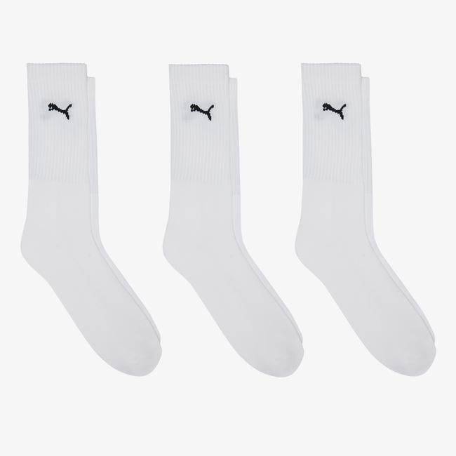  Puma Crew 3lü Unisex Beyaz Çorap