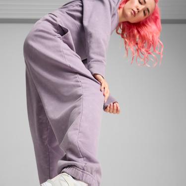  Puma Dare To Relaxed Washed Kadın Mor Eşofman Altı