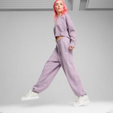  Puma Dare To Relaxed Washed Kadın Mor Eşofman Altı