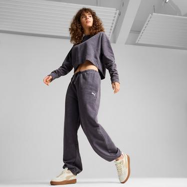  Puma Dare To Relaxed Washed Kadın Gri Eşofman Altı