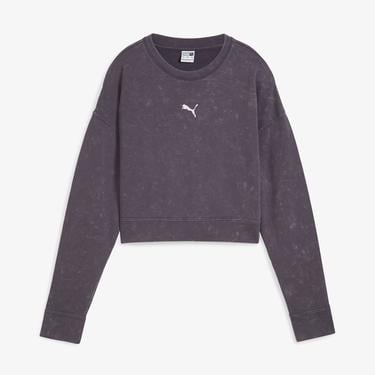  Puma Dare To Relaxed Washed Crew Kadın Gri Sweatshirt