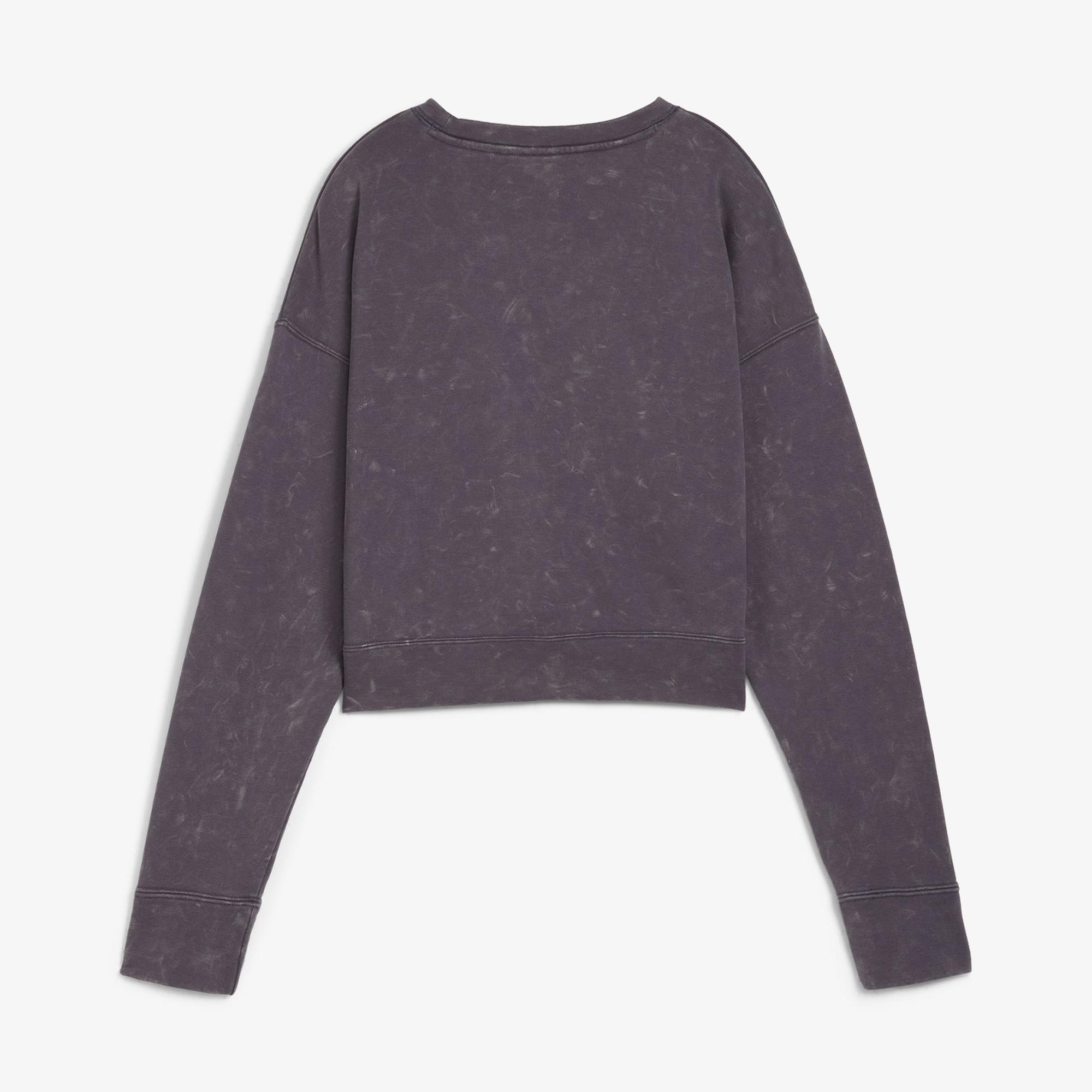 Puma Dare To Relaxed Washed Crew Kadın Gri Sweatshirt