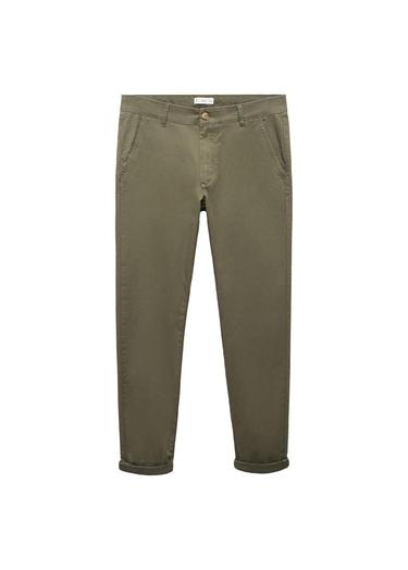  Mango Çocuk Pamuklu Chino Pantolon Haki