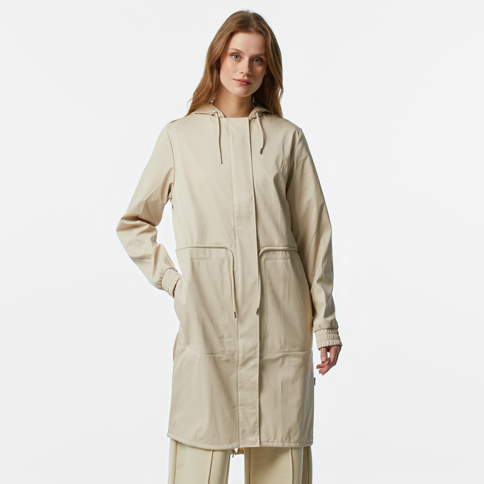 Rains String W Parka W3 Kadın Krem Yağmurluk