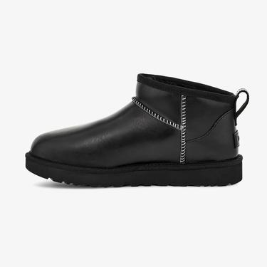  UGG Classic Ultra Mini Leather Regen Kadın Siyah Bot