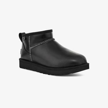  UGG Classic Ultra Mini Leather Regen Kadın Siyah Bot