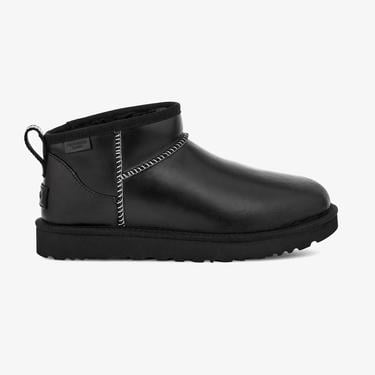  UGG Classic Ultra Mini Leather Regen Kadın Siyah Bot