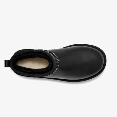  UGG Classic Ultra Mini Leather Regen Kadın Siyah Bot