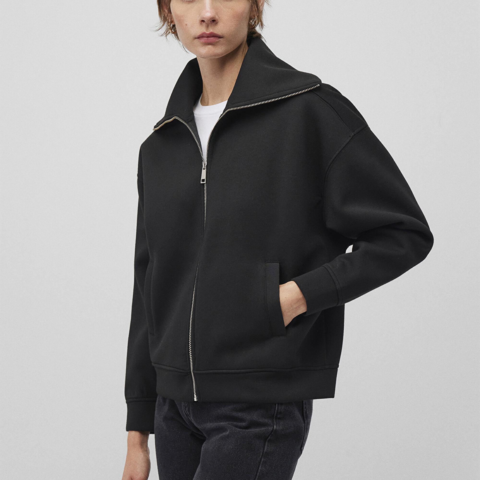 Mavi Sporty Lux Fermuarlı Siyah Sweatshirt 1S10295-900