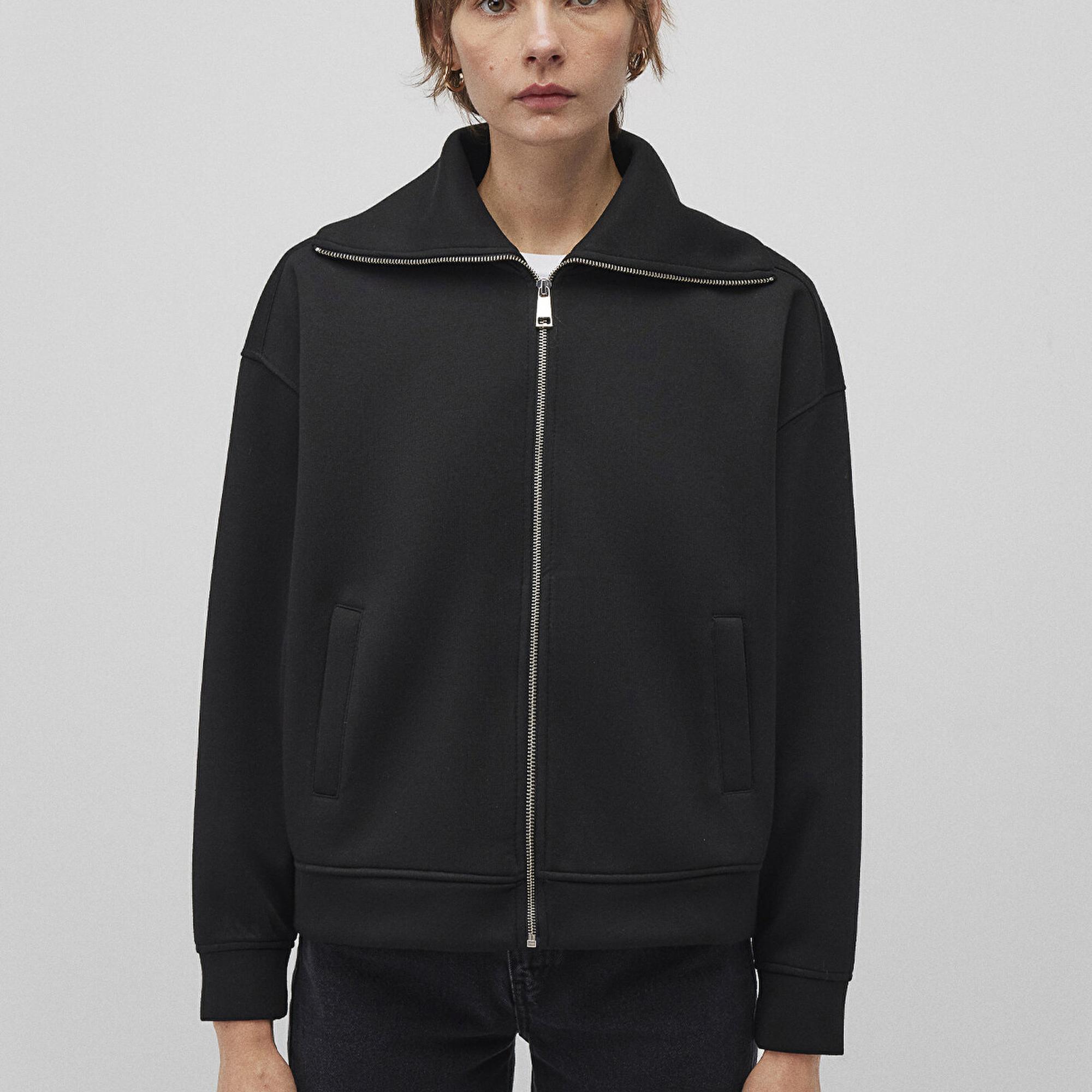 Mavi Sporty Lux Fermuarlı Siyah Sweatshirt 1S10295-900