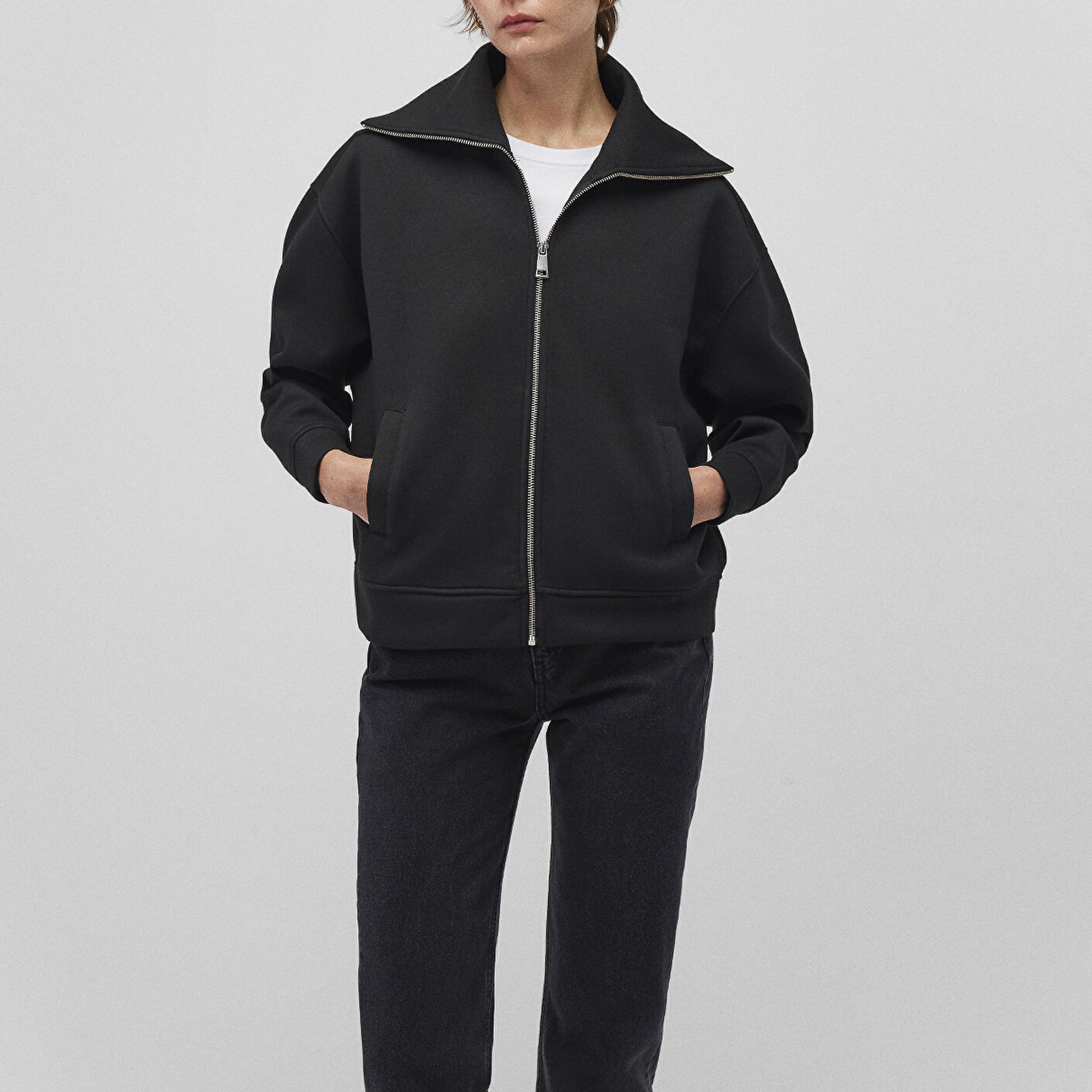 Mavi Sporty Lux Fermuarlı Siyah Sweatshirt 1S10295-900