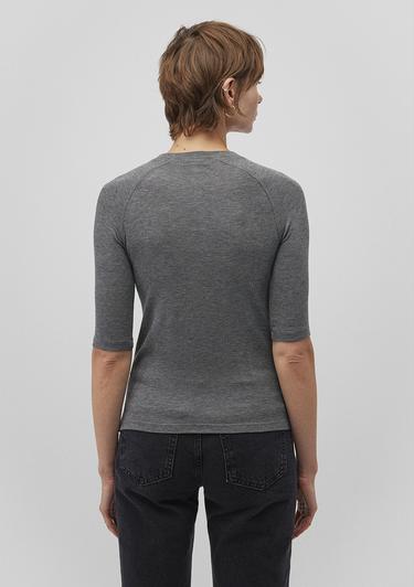  Mavi Yarım Kollu Antrasit Tişört Fitted / Vücuda Oturan Kesim 1612819-80024