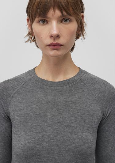  Mavi Yarım Kollu Antrasit Tişört Fitted / Vücuda Oturan Kesim 1612819-80024