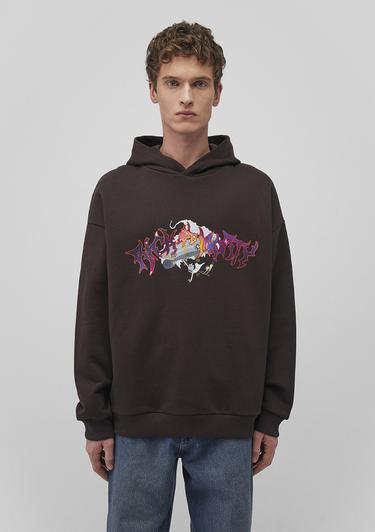  Mavi Rick and Morty Baskılı Kahverengi Sweatshirt 0S10293-88615