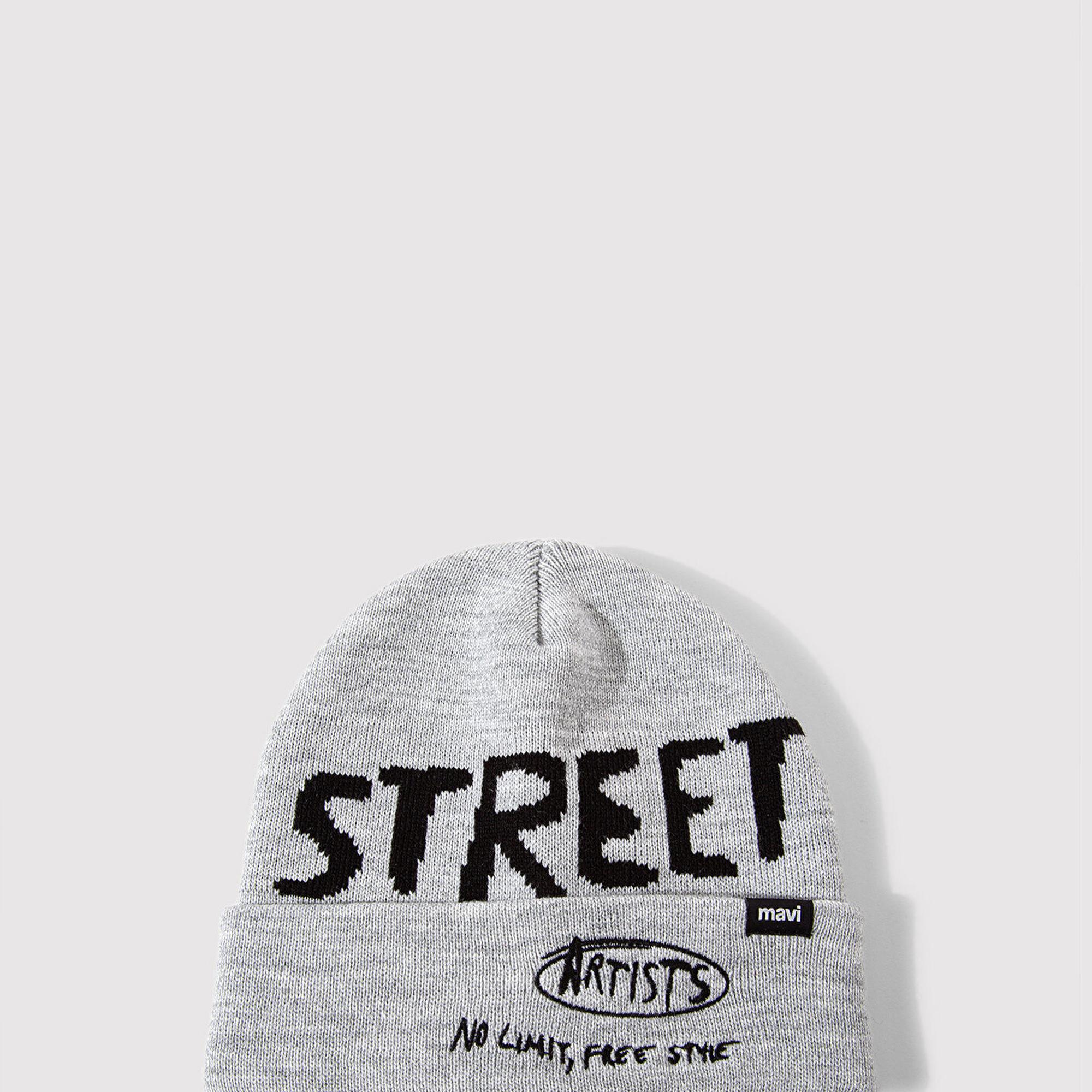 Mavi Street Baskılı Gri Bere 0911538-87501