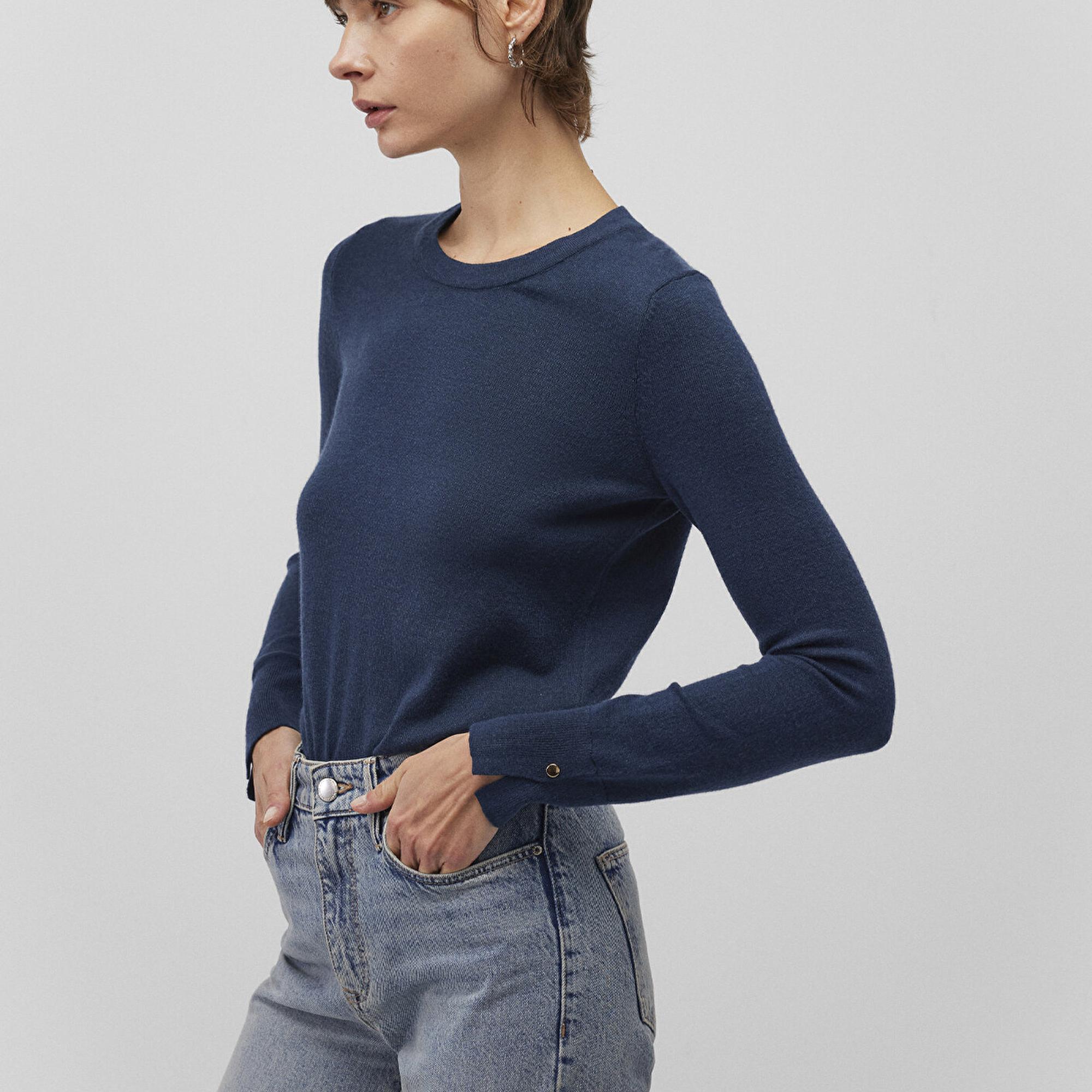 Mavi Bisiklet Yaka Lacivert Kazak Slim Fit / Dar Kesim 1710510-82454