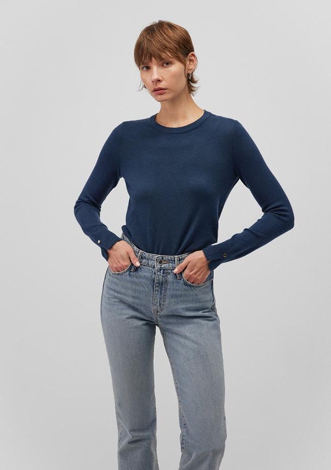  Mavi Bisiklet Yaka Lacivert Kazak Slim Fit / Dar Kesim 1710510-82454