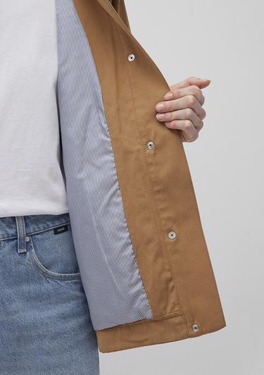  Mavi Kapüşonlu Kahverengi Trençkot 1110573-70269