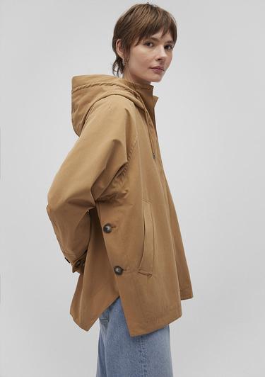  Mavi Kapüşonlu Kahverengi Trençkot 1110573-70269