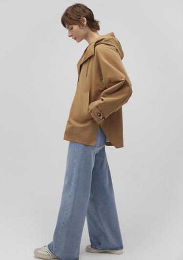  Mavi Kapüşonlu Kahverengi Trençkot 1110573-70269