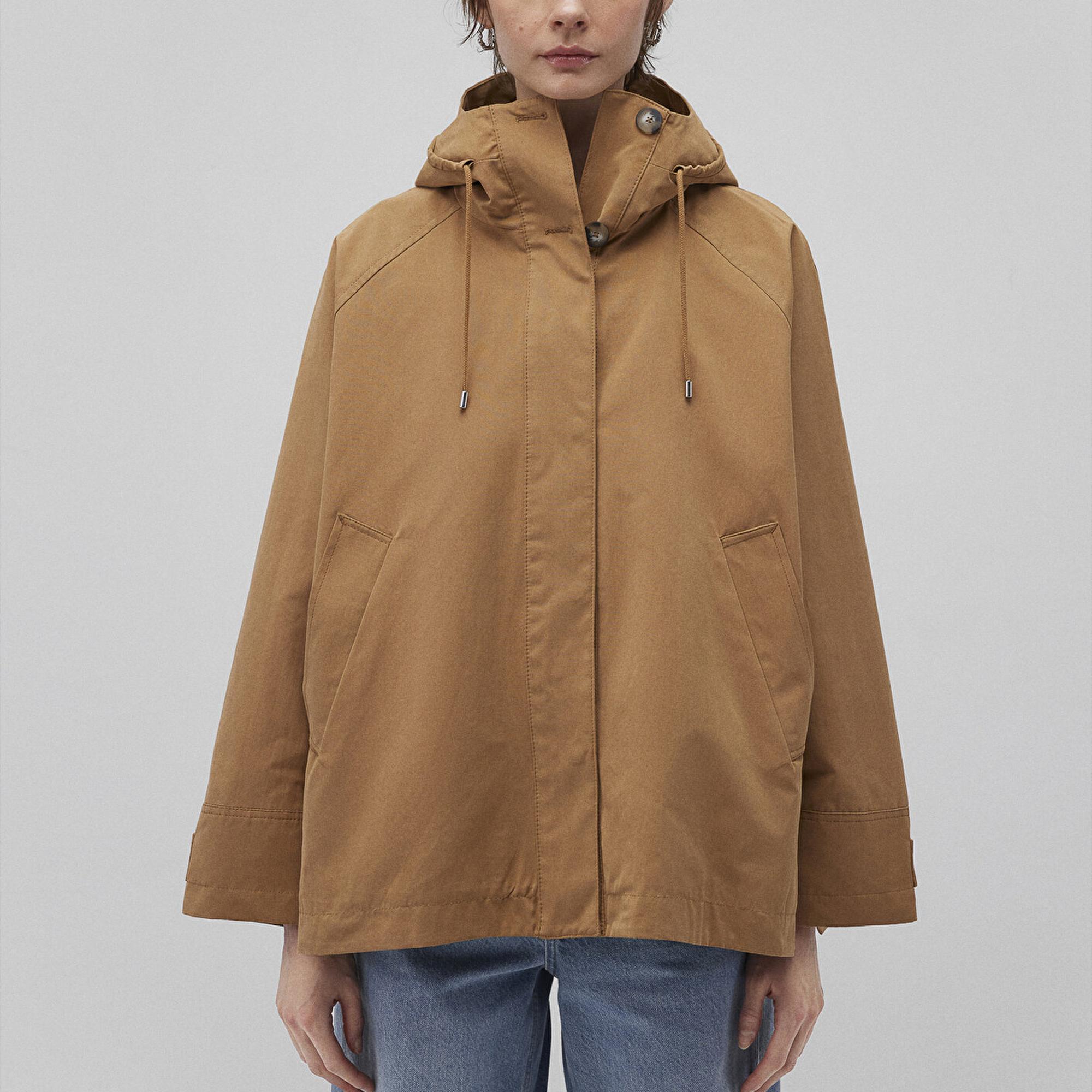 Mavi Kapüşonlu Kahverengi Trençkot 1110573-70269