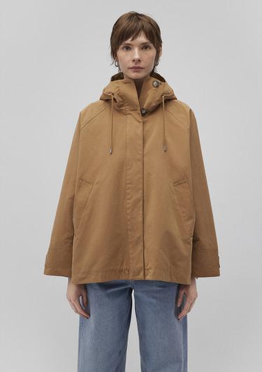  Mavi Kapüşonlu Kahverengi Trençkot 1110573-70269