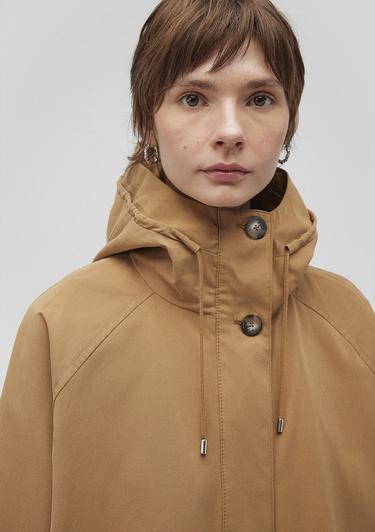  Mavi Kapüşonlu Kahverengi Trençkot 1110573-70269