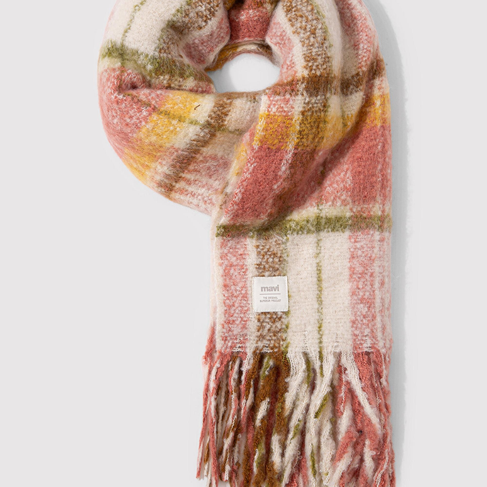 Mavi Püsküllü Kareli Atkı 1912810-71089