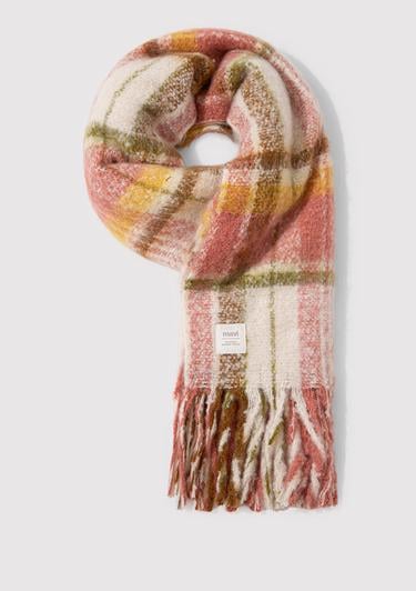  Mavi Püsküllü Kareli Atkı 1912810-71089