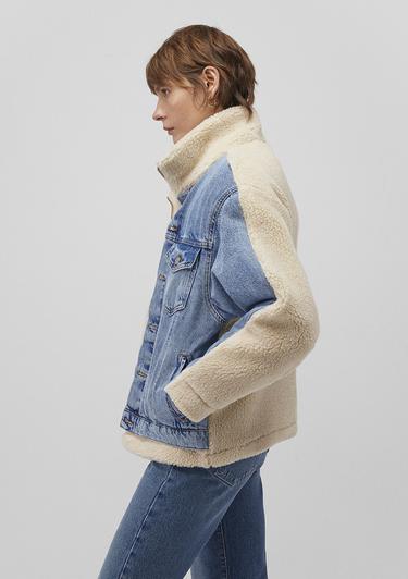  Mavi Rubina 90lar Açık Mavi Suni Kürklü  Jean Ceket 1110278-88589