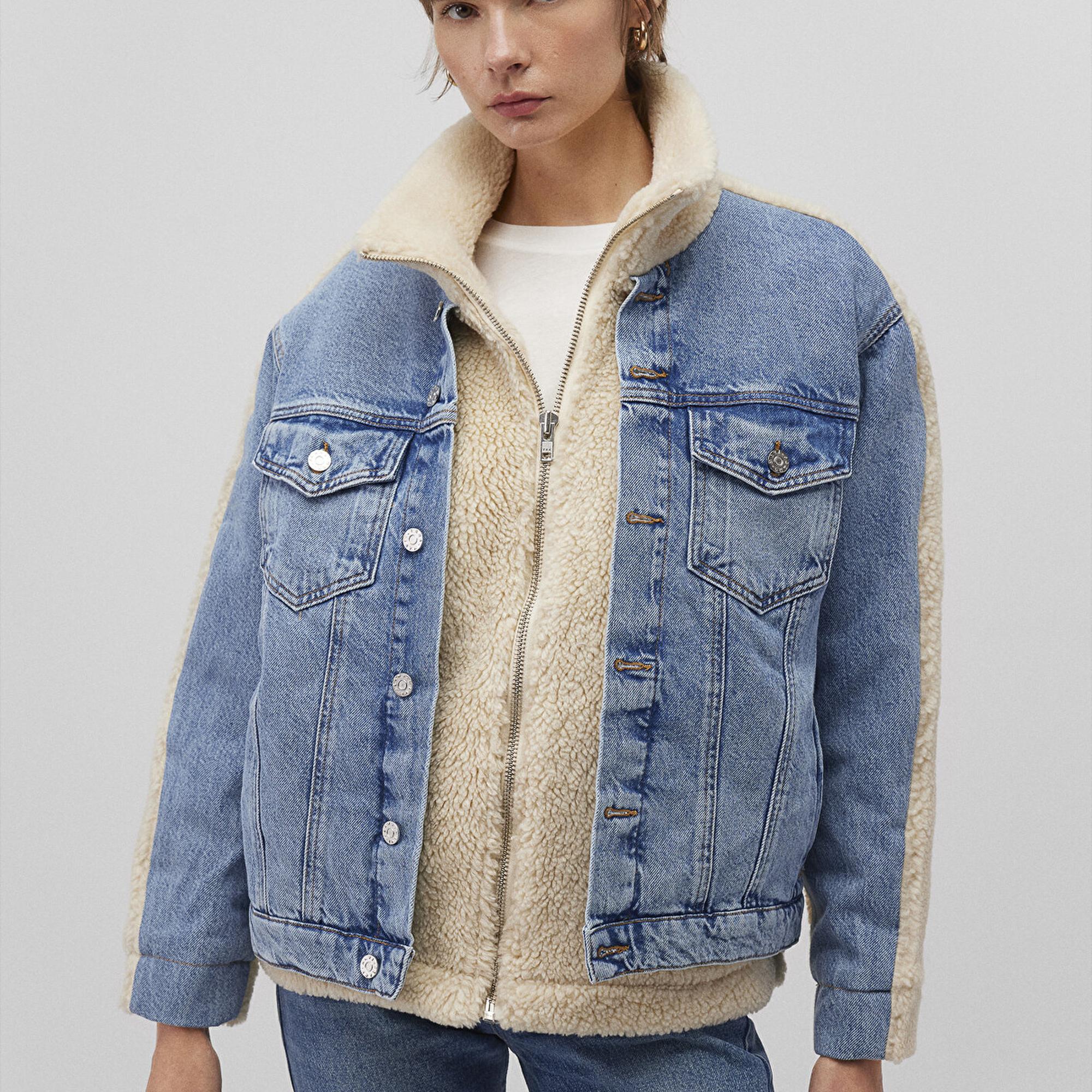 Mavi Rubina 90lar Açık Mavi Suni Kürklü  Jean Ceket 1110278-88589