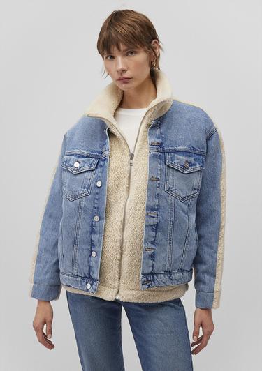  Mavi Rubina 90lar Açık Mavi Suni Kürklü  Jean Ceket 1110278-88589