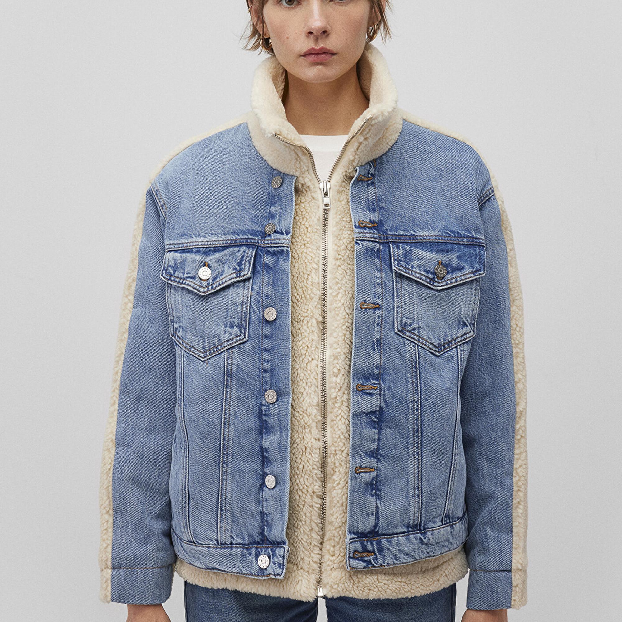 Mavi Rubina 90lar Açık Mavi Suni Kürklü  Jean Ceket 1110278-88589