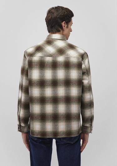  Mavi Kareli Kahverengi Gömlek Loose Fit / Bol Rahat Kesim 0211242-88652