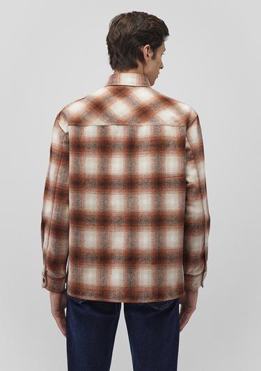  Mavi Kareli Kahverengi Gömlek Loose Fit / Bol Rahat Kesim 0211242-88653