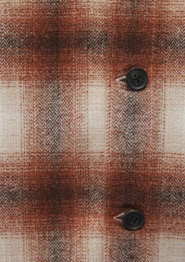  Mavi Kareli Kahverengi Gömlek Loose Fit / Bol Rahat Kesim 0211242-88653