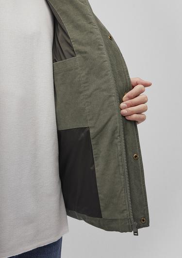  Mavi Dik Yaka Yeşil Kadife Ceket Loose Fit / Bol Rahat Kesim 0110476-85485