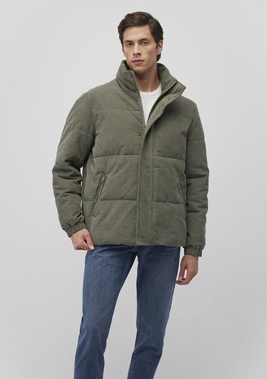  Mavi Dik Yaka Yeşil Kadife Ceket Loose Fit / Bol Rahat Kesim 0110476-85485