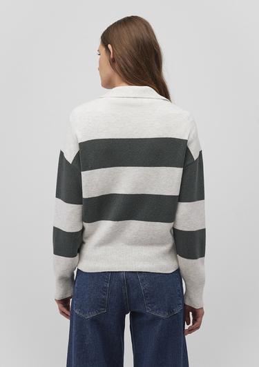  Mavi Polo Yaka Çizgili Yeşil Kazak Regular Fit / Normal Kesim 1710503-87895