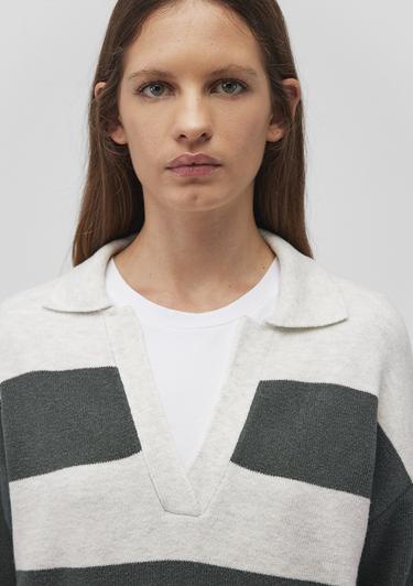  Mavi Polo Yaka Çizgili Yeşil Kazak Regular Fit / Normal Kesim 1710503-87895