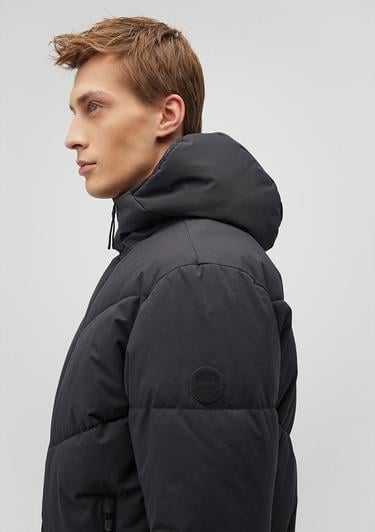  Mavi Kapüşonlu Siyah Şişme Mont 0110360-900