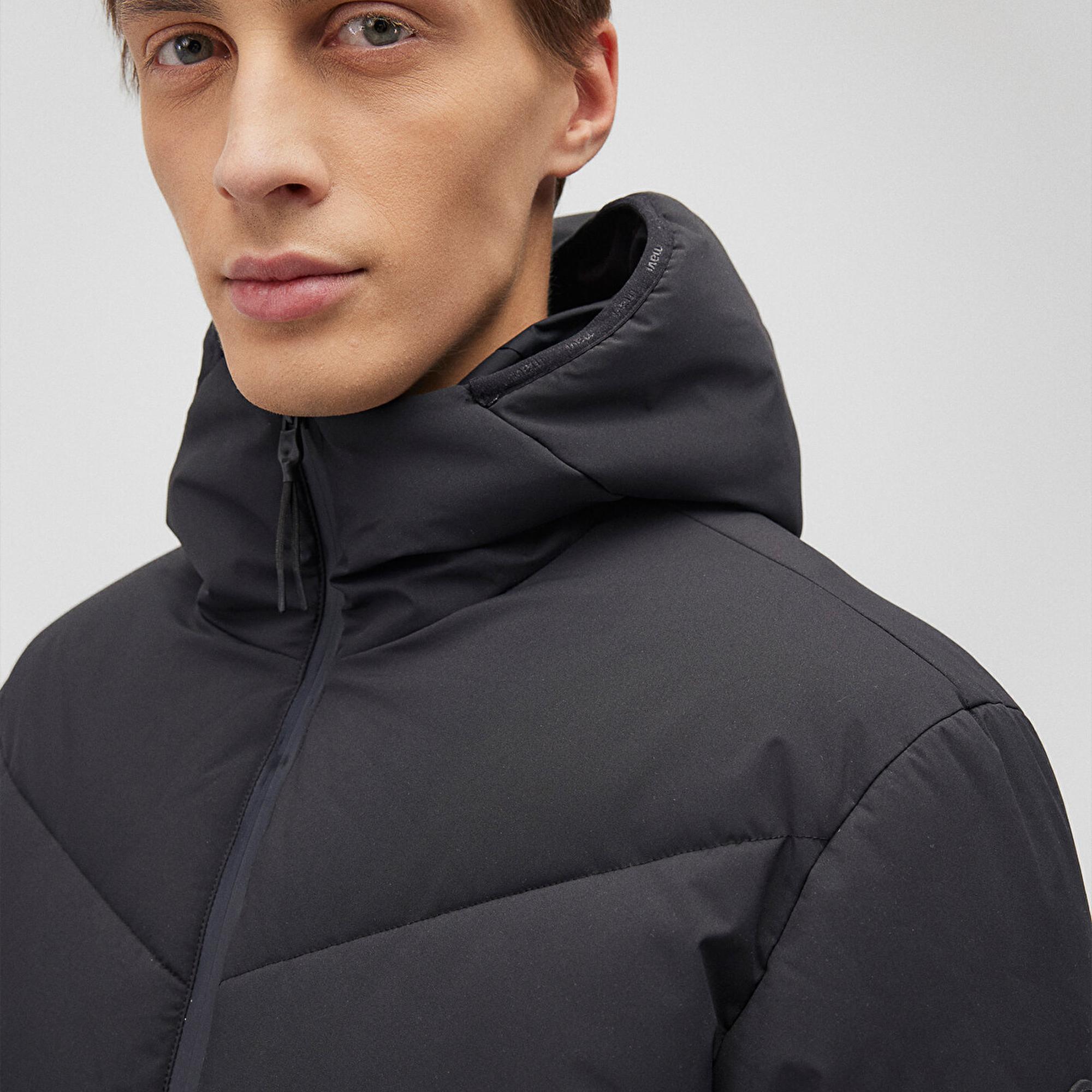 Mavi Kapüşonlu Siyah Şişme Mont 0110360-900