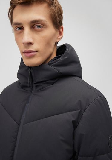  Mavi Kapüşonlu Siyah Şişme Mont 0110360-900