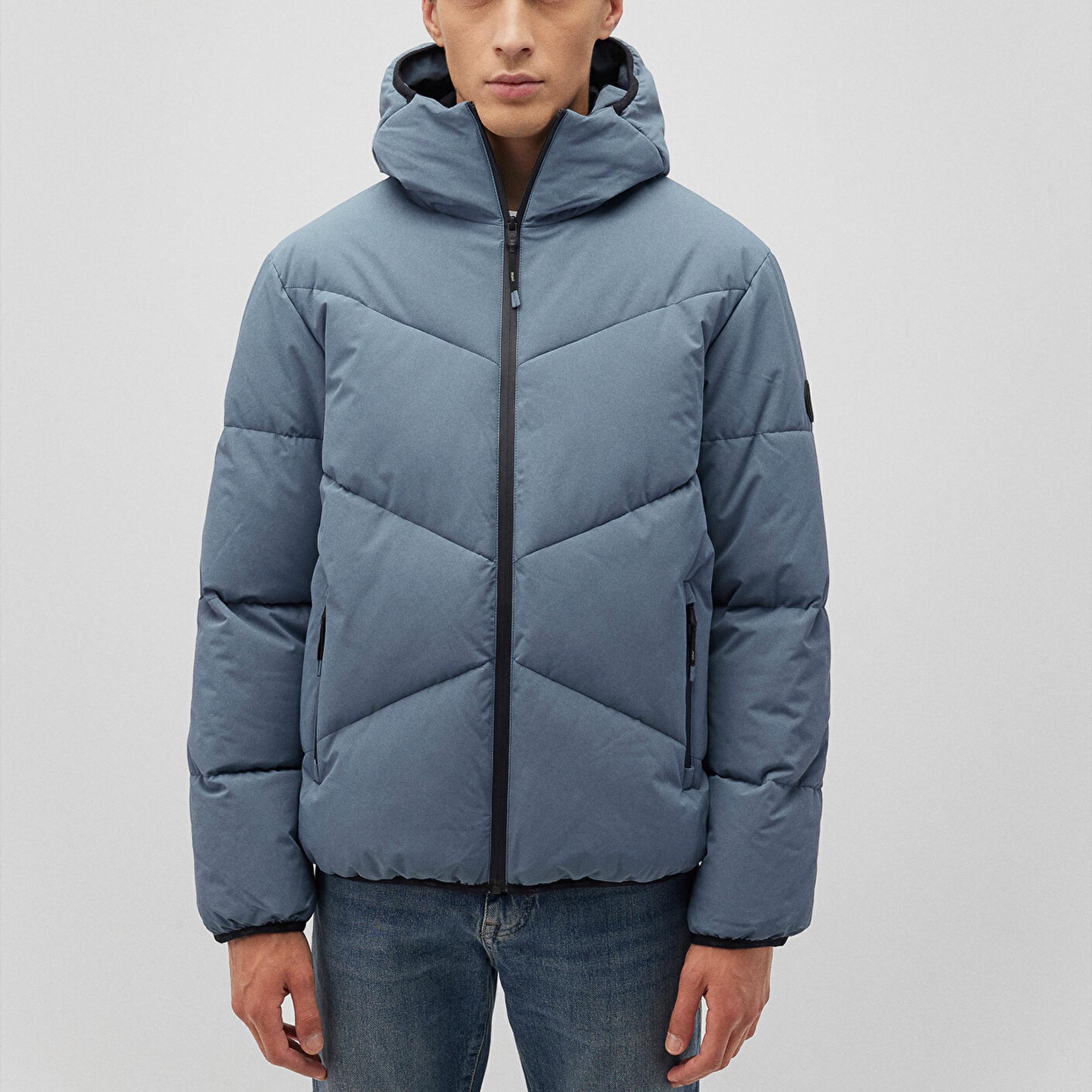 Mavi Kapüşonlu Mavi Şişme Mont 0110360-70782