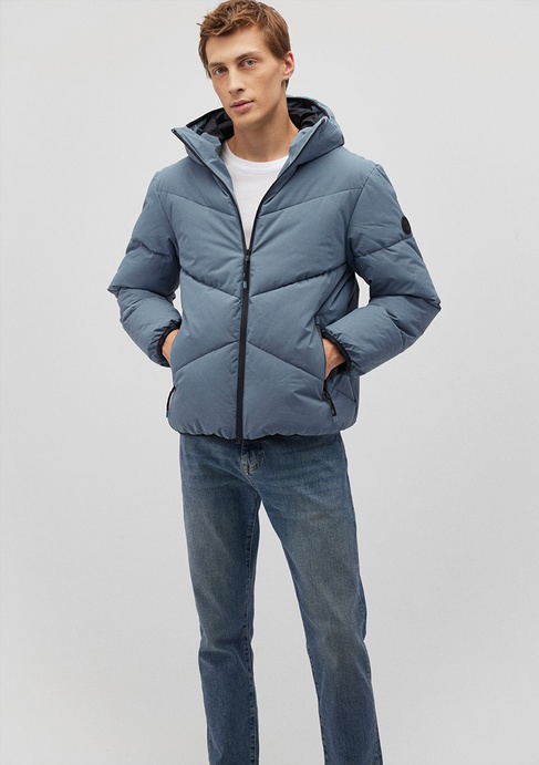  Mavi Kapüşonlu Mavi Şişme Mont 0110360-70782