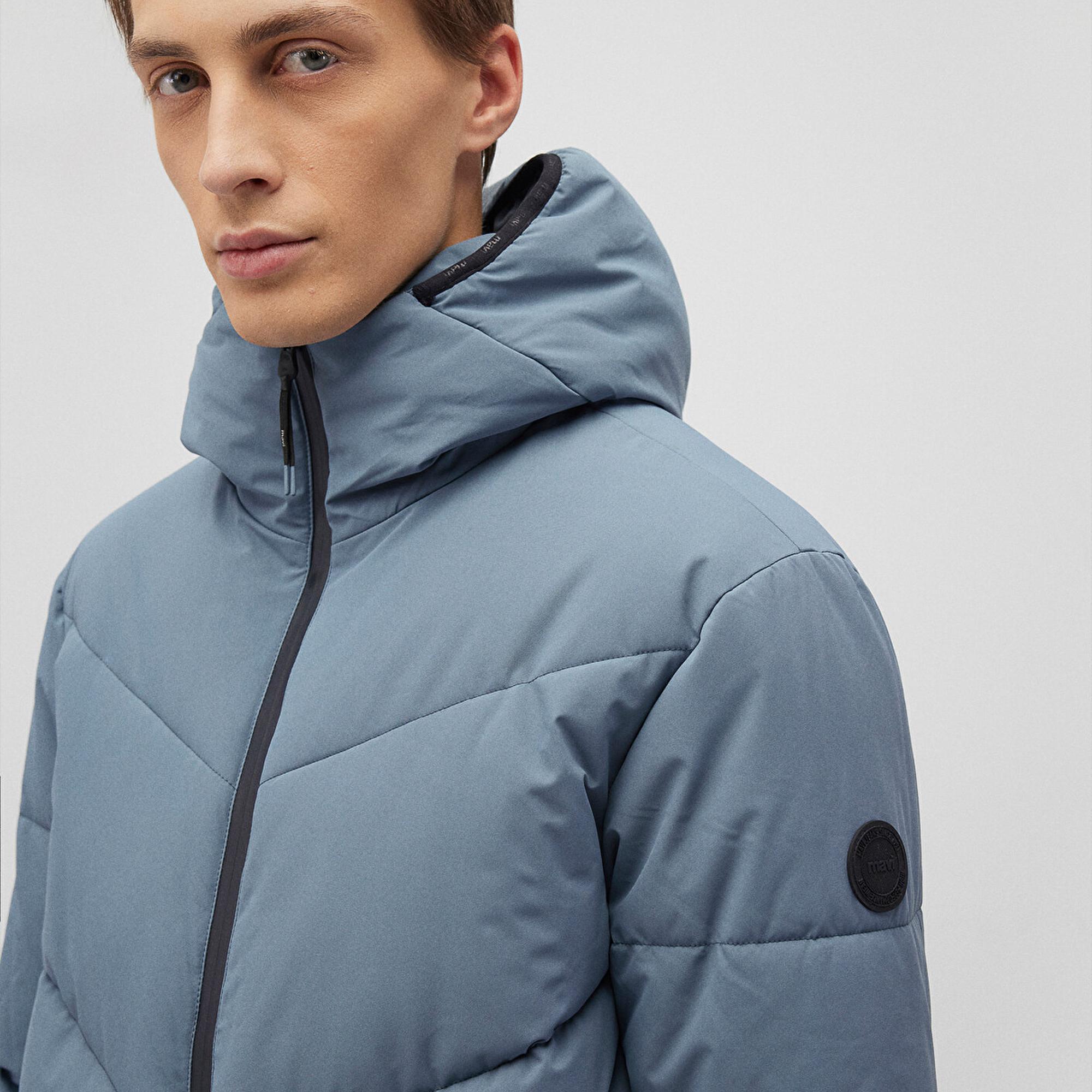 Mavi Kapüşonlu Mavi Şişme Mont 0110360-70782