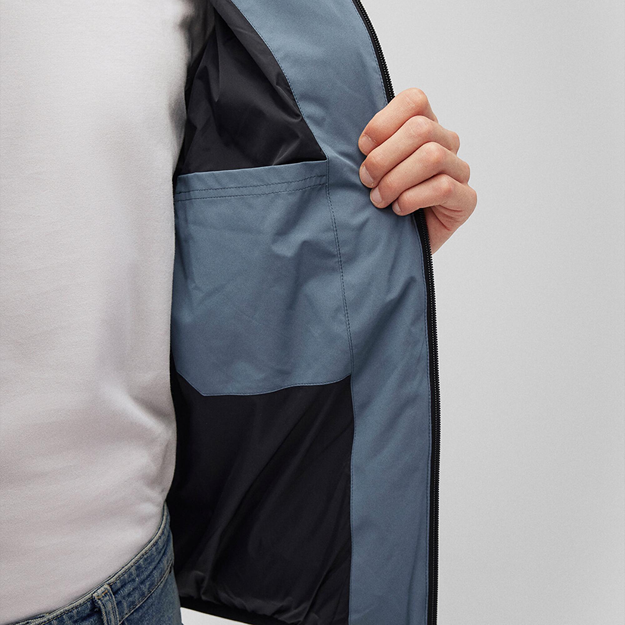 Mavi Kapüşonlu Mavi Şişme Mont 0110360-70782