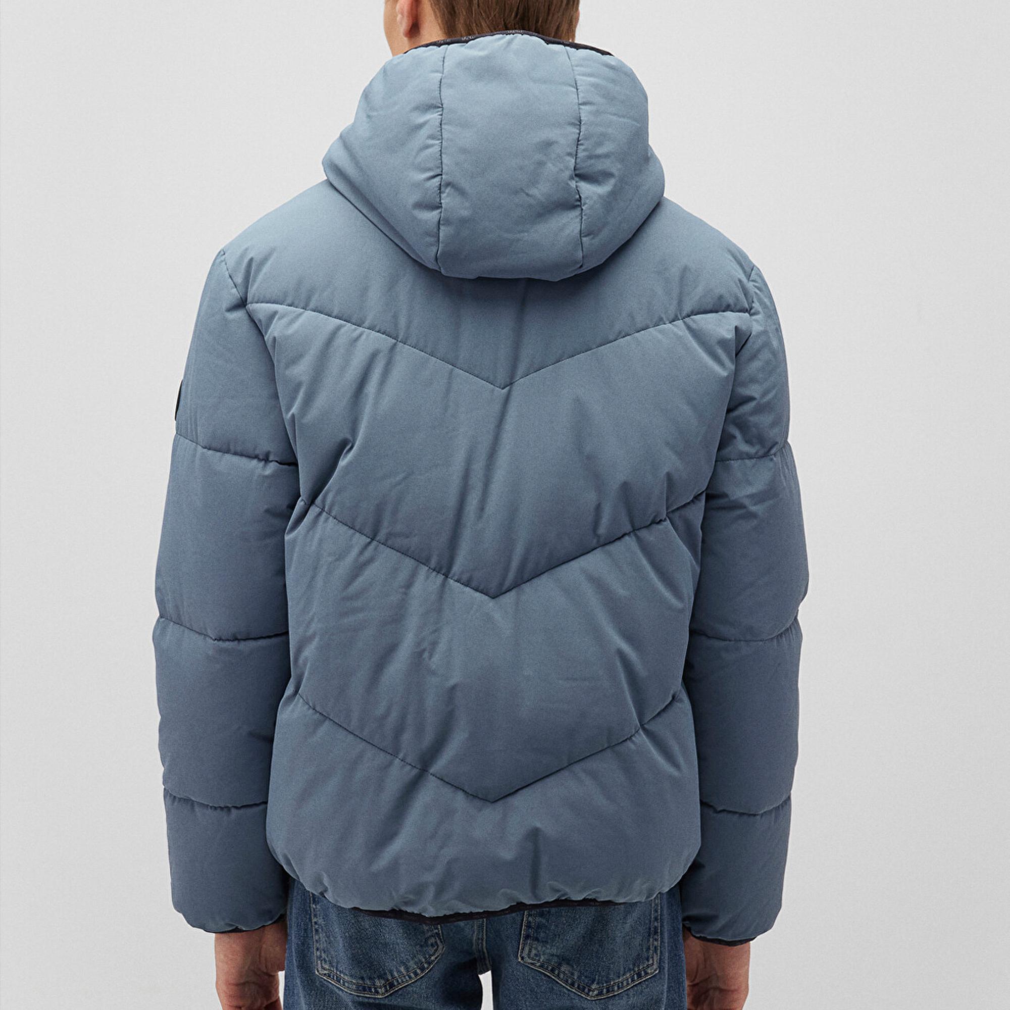 Mavi Kapüşonlu Mavi Şişme Mont 0110360-70782