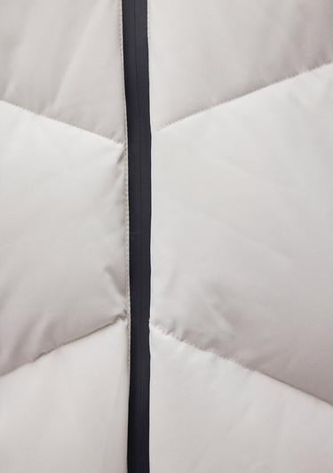  Mavi Kapüşonlu Gri Şişme Mont 0110360-83746